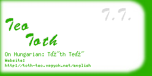 teo toth business card